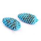 Набор еловых шишек «Декор» 2 шт., голубой - фото 24616769