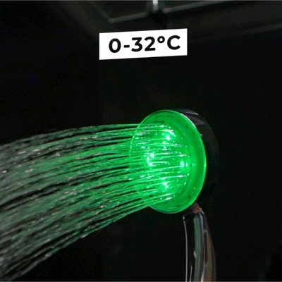 Лейка для душа ZEIN Z0015, с LED подсветкой, 3 цвета, пластик, цвет хром