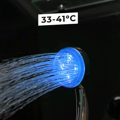 Лейка для душа ZEIN Z0015, с LED подсветкой, 3 цвета, пластик, цвет хром