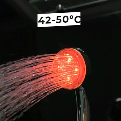 Лейка для душа ZEIN Z0015, с LED подсветкой, 3 цвета, пластик, цвет хром