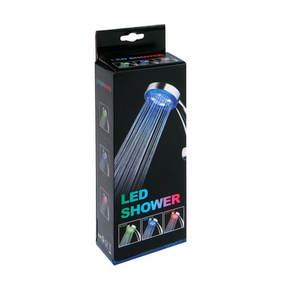 Лейка для душа ZEIN Z0015, с LED подсветкой, 3 цвета, пластик, цвет хром