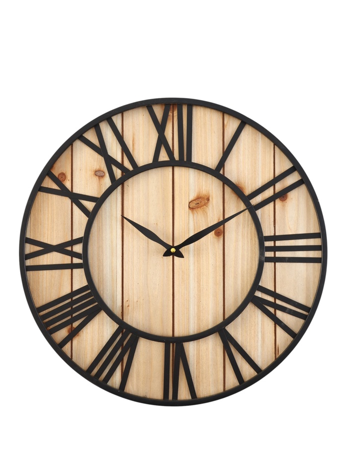 Часы настенные интерьерные «Атакор», серия: Лофт, дерево, металл, бесшумные, плавный ход, d=50 см, от батарейки 1×АА - Фото 1