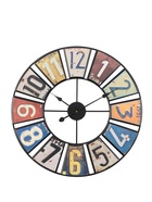 Часы настенные интерьерные «Номера», серия: Лофт, дерево, металл, бесшумные, плавный ход, d=50 см, от батарейки 1хАА - Фото 1