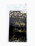 Скатерть одноразовая «С днём рождения», 137×183 см, чёрная  (артикул 7661524)  большой выбор товаров оптом и в розницу по низким ценам с доставкой