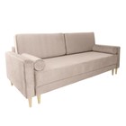 Прямой диван «Марсель», механизм тик-так, блок независимых пружин, велюр, цвет бежевый - Фото 2