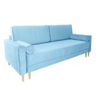 Прямой диван «Марсель», механизм тик-так, блок независимых пружин, велюр, цвет синий - Фото 2