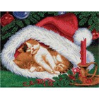 Набор для вышивки счётным крестом «Котята на Рождество», 23x30 см - фото 294217585