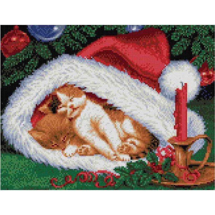 Набор для вышивки счётным крестом «Котята на Рождество», 23x30 см - Фото 1