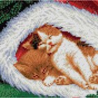 Набор для вышивки несчётным крестом «Котята на Рождество», 23x30 см - фото 294217586