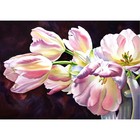 Ткань для вышивки лентами «Розовые тюльпаны», 19x24 см - фото 296399286
