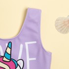 Купальник для девочки KAFTAN «Единорог», рост 122 см, цвет лиловый - фото 24623707