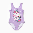 Купальник для девочки KAFTAN «Единорог», рост 122 см, цвет лиловый - фото 24623702