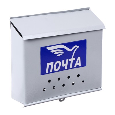 Ящик почтовый без замка (с петлёй), горизонтальный «Письмо», серый
