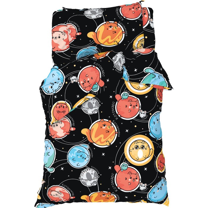 Постельное бельё 1.5-спальное «Этель» Cats and space, бязь - Фото 1