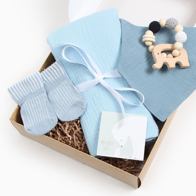 Подарочный набор Крошка Я «My first gift», пелёнка 100×130 см и аксессуары