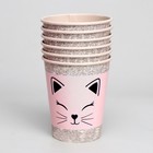 Посуда бумажная одноразовая «Кошечка», 6 тарелок, 6 стаканов, 6 колпаков, гирлянда - Фото 4