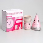 Посуда бумажная одноразовая «Кошечка», 6 тарелок, 6 стаканов, 6 колпаков, гирлянда - Фото 7