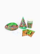 Посуда бумажная одноразовая «С Днём Рождения», 6 тарелок, 6 стаканов, 6 колпаков, гирлянда  (артикул 7674831)  большой выбор товаров оптом и в розницу по низким ценам с доставкой