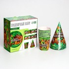 Посуда бумажная одноразовая «С Днём Рождения», 6 тарелок, 6 стаканов, 6 колпаков - Фото 6