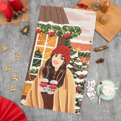 Полотенце "Этель" Winter day 40х73 см, 100% хлопок, саржа 190 гр/м2