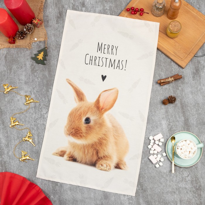 Полотенце Этель Merry Christmas 40х73 см, 100% хл, саржа 190 гр/м2