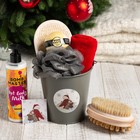 Новогодний подарочный набор Этель "Santa", полотенце 30х60 см и аксессуары - фото 9801155