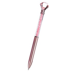 Ручка шариковая-прикол Кристал со стразами, корпус розовый