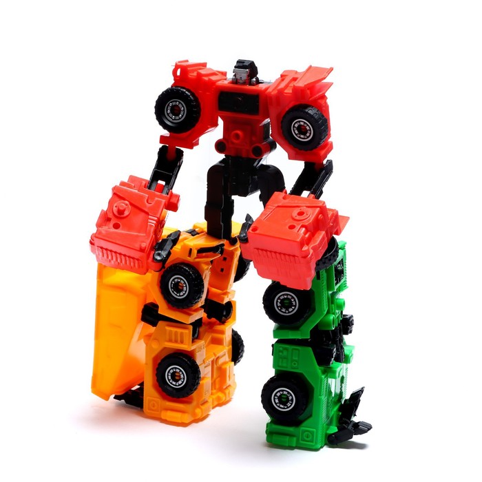 Роботы «Строительный отряд», с трансформацией, собираются в 1 робота, 3 штуки, в пакете 54830