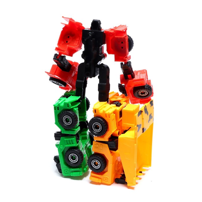 Роботы «Строительный отряд», с трансформацией, собираются в 1 робота, 3 штуки, в пакете 54830