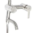 Душевая система ZEIN Z1007, смеситель, тропическая и ручная лейки квадрат, стойка, сатин - Фото 9