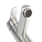 Смеситель для раковины ZEIN ZS 20104, картридж керамика 35 мм, высокий, нерж. сталь, сатин - фото 804887712