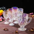 Набор для напитков из стекла «Круиз», 7 предметов: кувшин 1,1 л, 6 бокалов 300 мл, цвет перламутровый - фото 5891540
