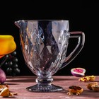 Набор для напитков из стекла «Круиз», 7 предметов: кувшин 1,1 л, 6 бокалов 300 мл, цвет серый - фото 4354632