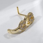 Пирсинг в крыло носа «Сердечки» трио, L=15 мм, цвет белый в золоте - фото 27054038