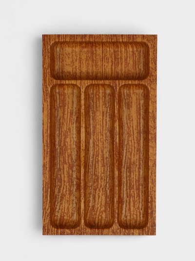 Лоток для столовых приборов BARONESS «Вуди», 36×20×5 см, 4 отделения, пластик, коричневая