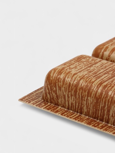 Лоток для столовых приборов BARONESS «Вуди», 36×20×5 см, 4 отделения, пластик, коричневая