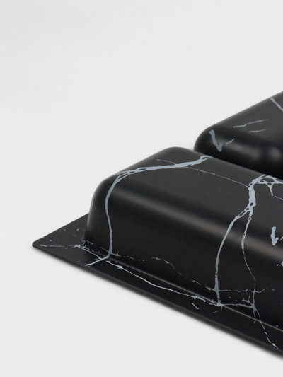 Лоток для столовых приборов BARONESS «Пегас», 36×20×5 см, 4 отделения, пластик, чёрная