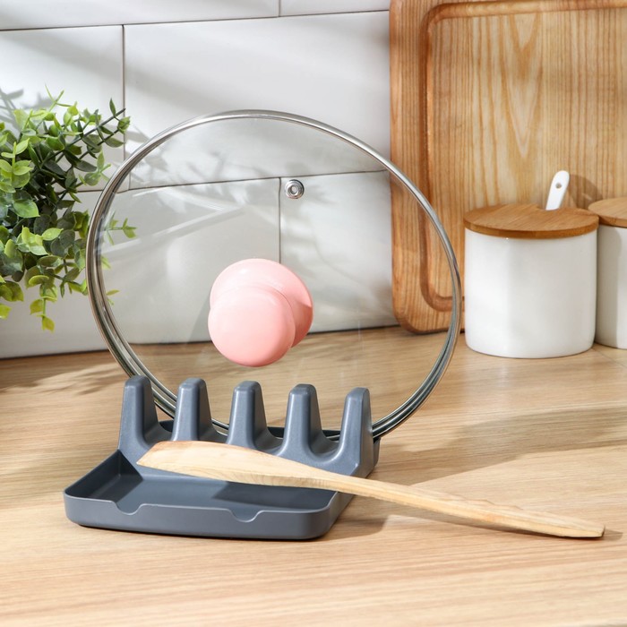 Подставка для крышек и кухонных принадлежностей BARONESS, 14×18×5 см, пластик, МИКС - Фото 1