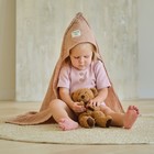 Полотенце уголок муслиновое Крошка Я, 75х75 см, цвет пудровый, 100% хлопок, 3-сл, 180 гр/м2 - фото 22588759