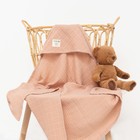 Полотенце уголок муслиновое Крошка Я, 75х75 см, цвет пудровый, 100% хлопок, 3-сл, 180 гр/м2 - фото 22588760