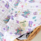 Полотенце уголок муслиновое Крошка Я «Единороги», 75х75 см, 100% хлопок, 3-сл, 180 гр/м2 - фото 28191693