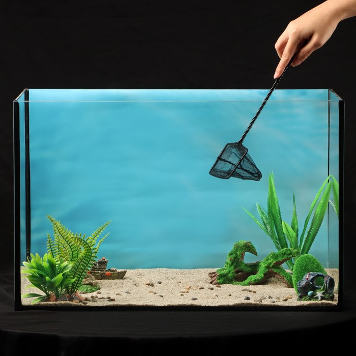 Сачок аквариумный 7,5 см, черный - Фото 1