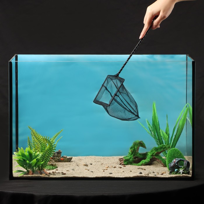Сачок аквариумный 12,5 см, черный - Фото 1