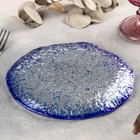 Тарелка стеклянная десертная Magistro «Голубой бриллиант», d=19,5 см - Фото 3