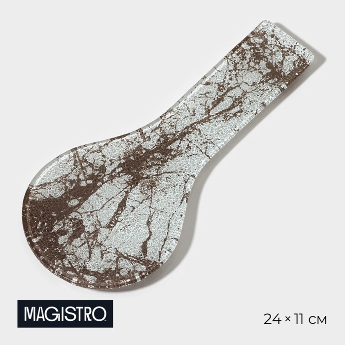 Подставка под ложку Magistro «Мрамор», 24×11×1 см, цвет белый - Фото 1