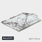 Блюдо стеклянное сервировочное Magistro «Мрамор», 26,5×17,5×2 см, цвет белый - фото 321067869