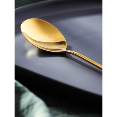Ложка столовая Magistro Elegance, длина 21 см, толщина 2 мм, нержавеющая сталь, золотистая