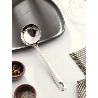 Половник из нержавеющей стали Доляна «Виктория», 35 мл, 22×6.5 см, цвет серебряный