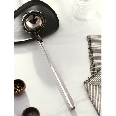 Половник из нержавеющей стали Доляна Everyday, 240 мл, 44×10 см, цвет серебряный