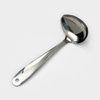 Ложка для соуса из нержавеющей стали Доляна Everyday, 50 мл, 26.5×10 см, толщина 3 мм, серебристая - Фото 1